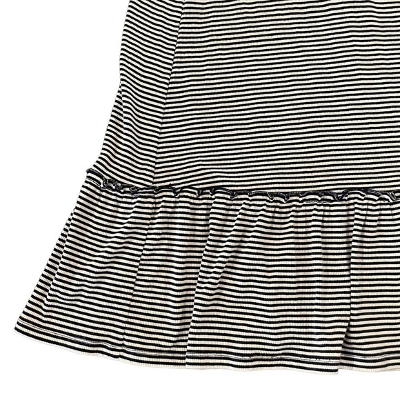 Michael Kors Ribbed Off the Shoulder Midi Dress, Navy Stripe, Size L - Picture 2 of 7